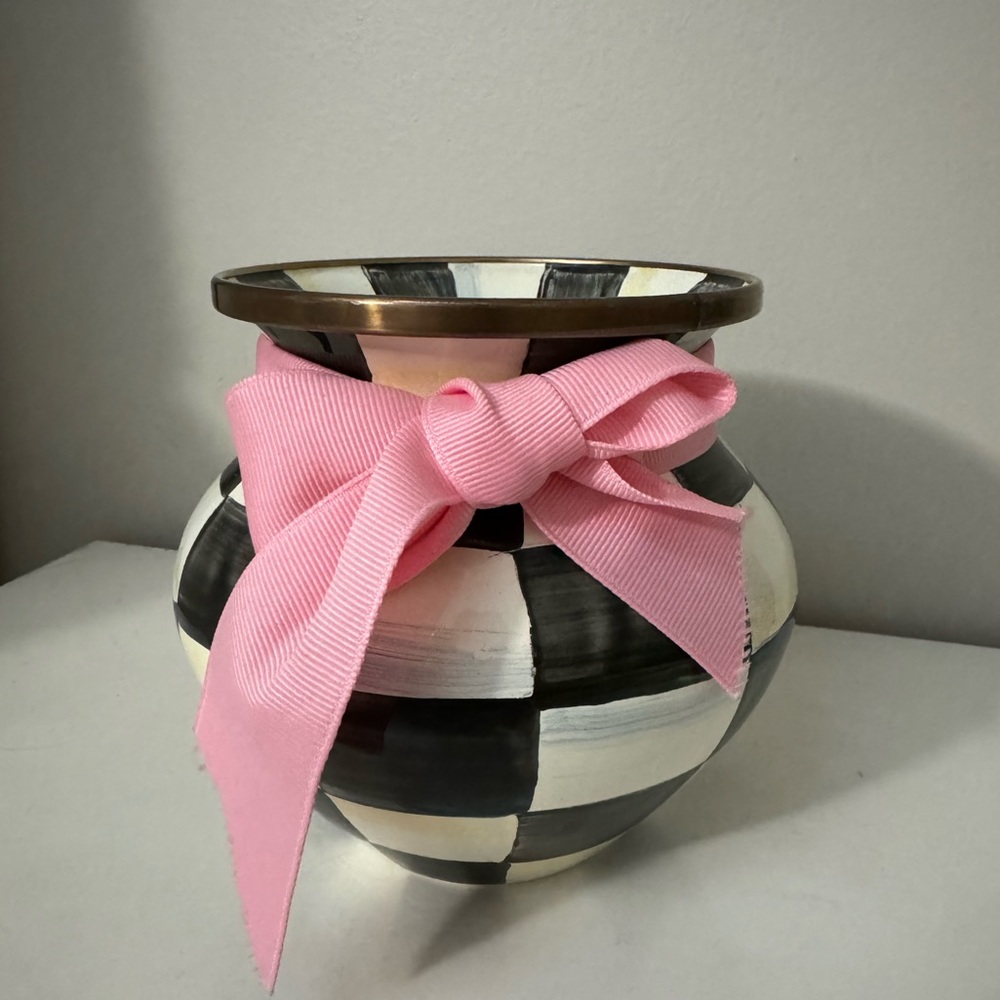Mackenzie Childs Courtly Check Small Vase